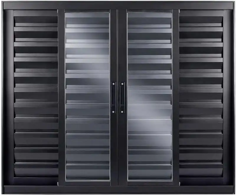 Veneziana De Aluminio 6 Folhas Sem Grade Linha Premium Preto
