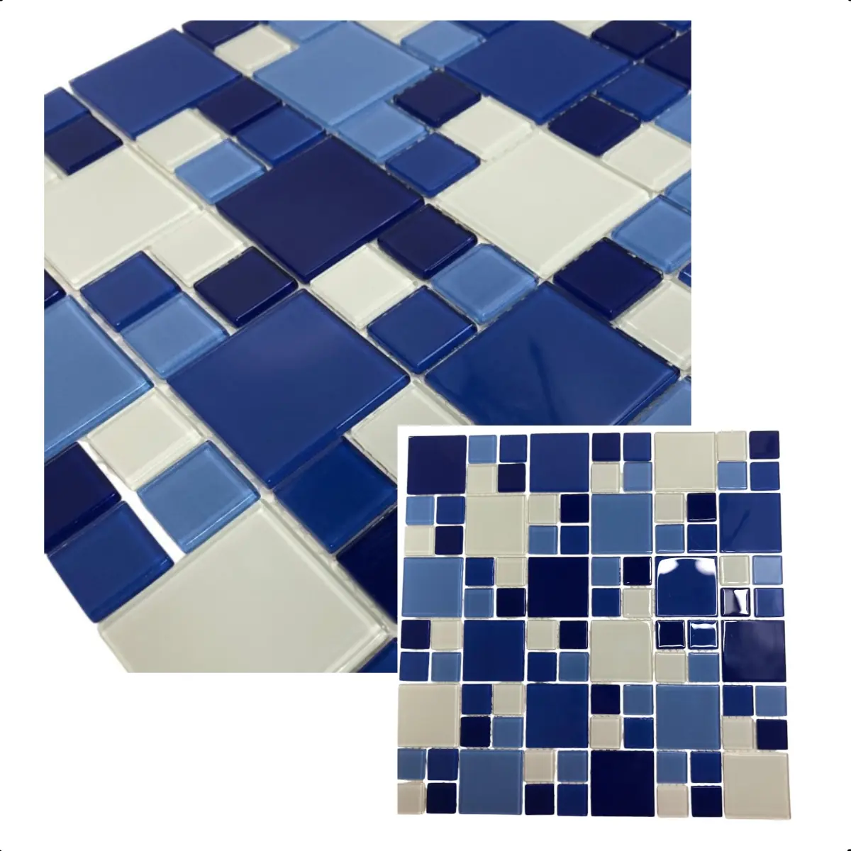 Pastilhas De Vidro 2,3 X 2,3 E 4,8 X 4,8 La Bella Griffe - Azul