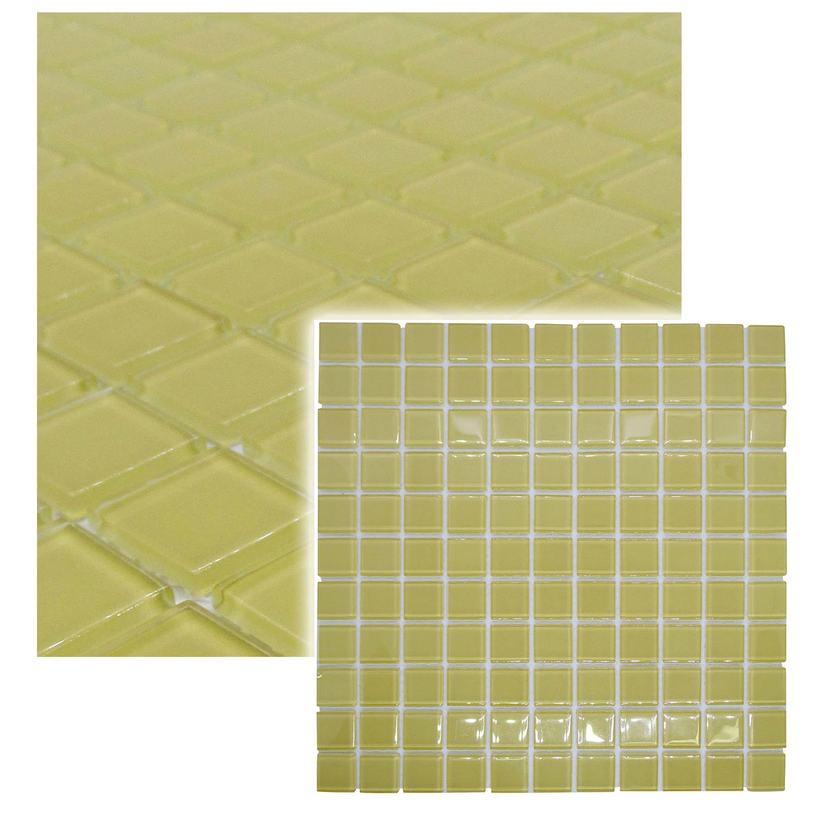 Pastilhas de Vidro Bege Brilhante 30x30cm