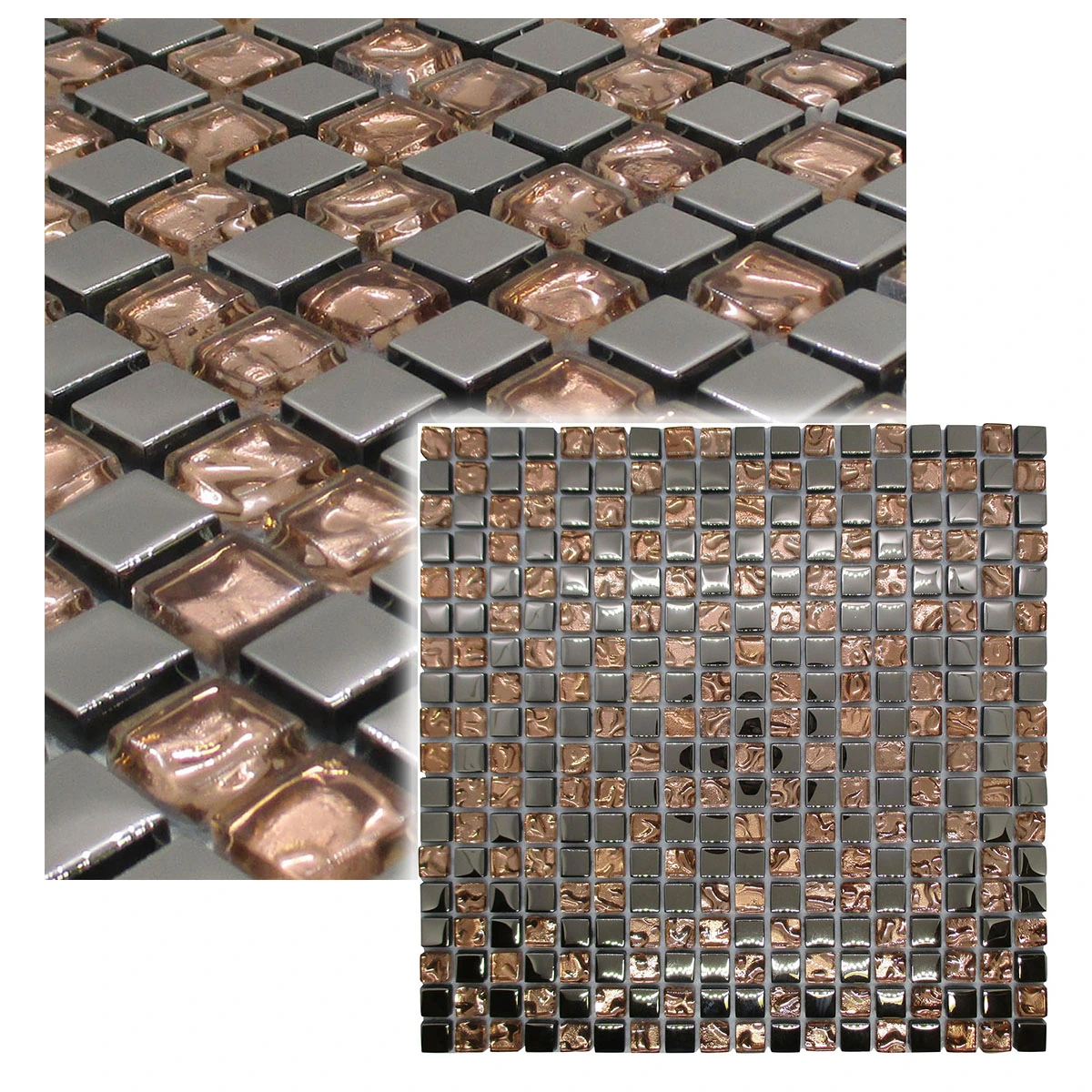 Pastilha De Vidro Craquelada 30cmx30cm La Bella Griffe Cobre
