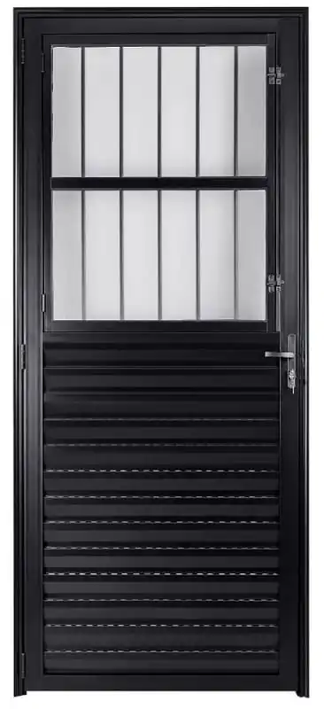 Porta De Aluminio Postigo Linha Premium Preto