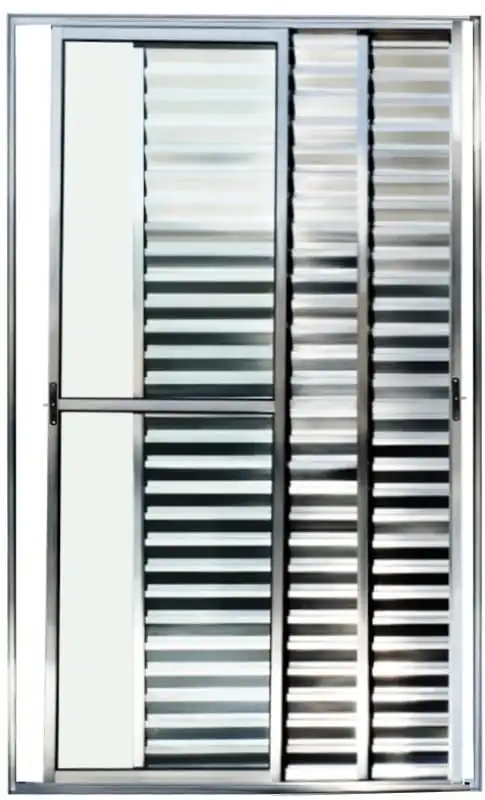 Porta Balcão 3 Folhas Móveis Com Trinco 2,10 X 1,20 Cor Brilhante Linha Econ