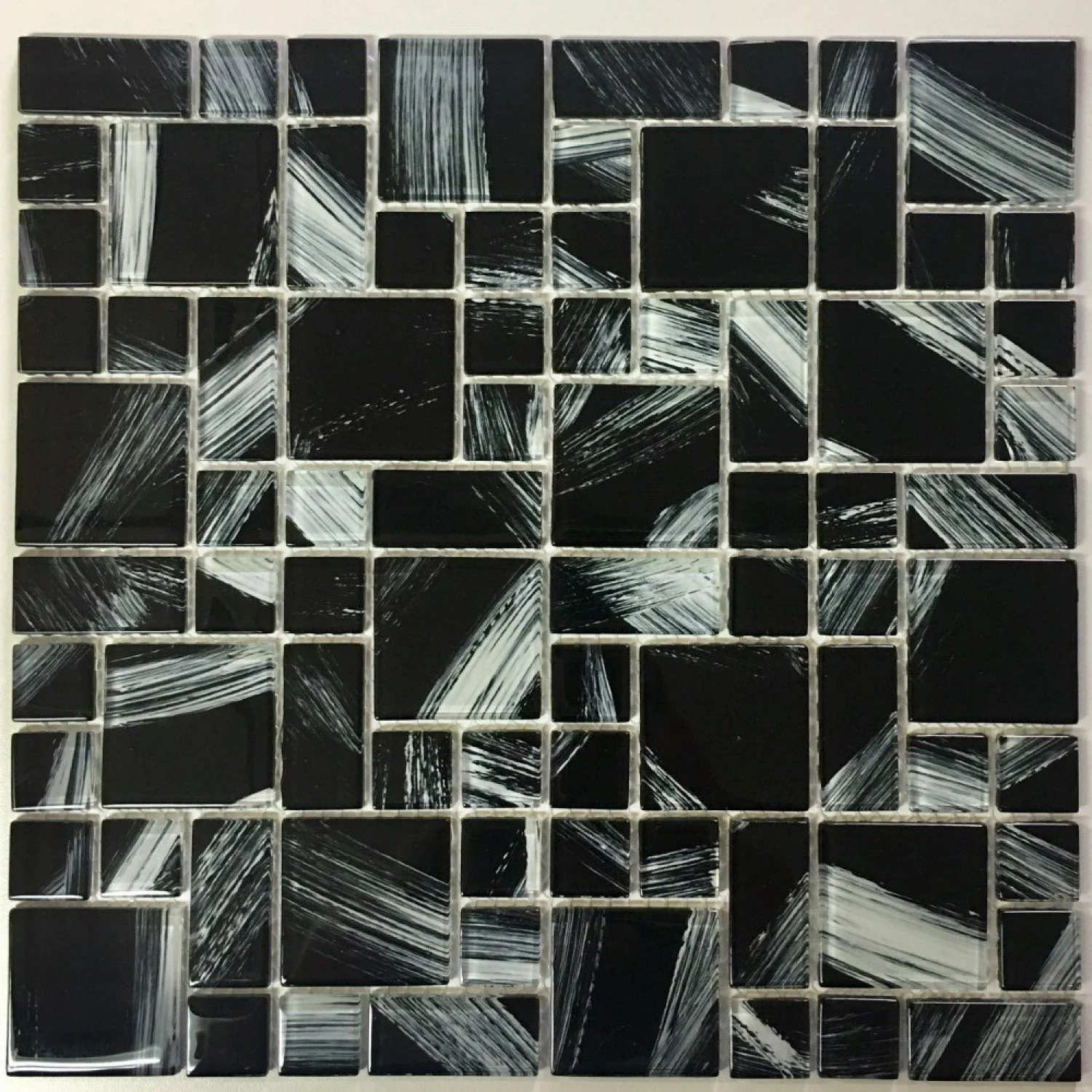 Pastilha De Vidro Mesca 30cmx30cm La Bella Griffe Monet Black
