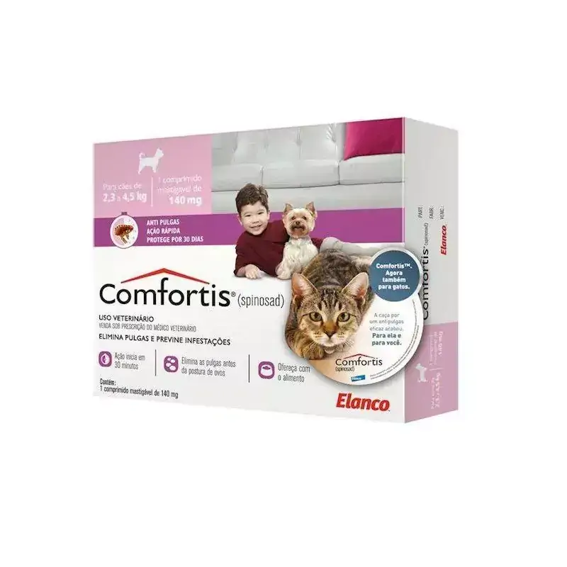 Antipulgas Comfortis 140mg para Cães de 2,3 a 4,5kg e Gatos de 1,4 a 2,8kg - Elanco