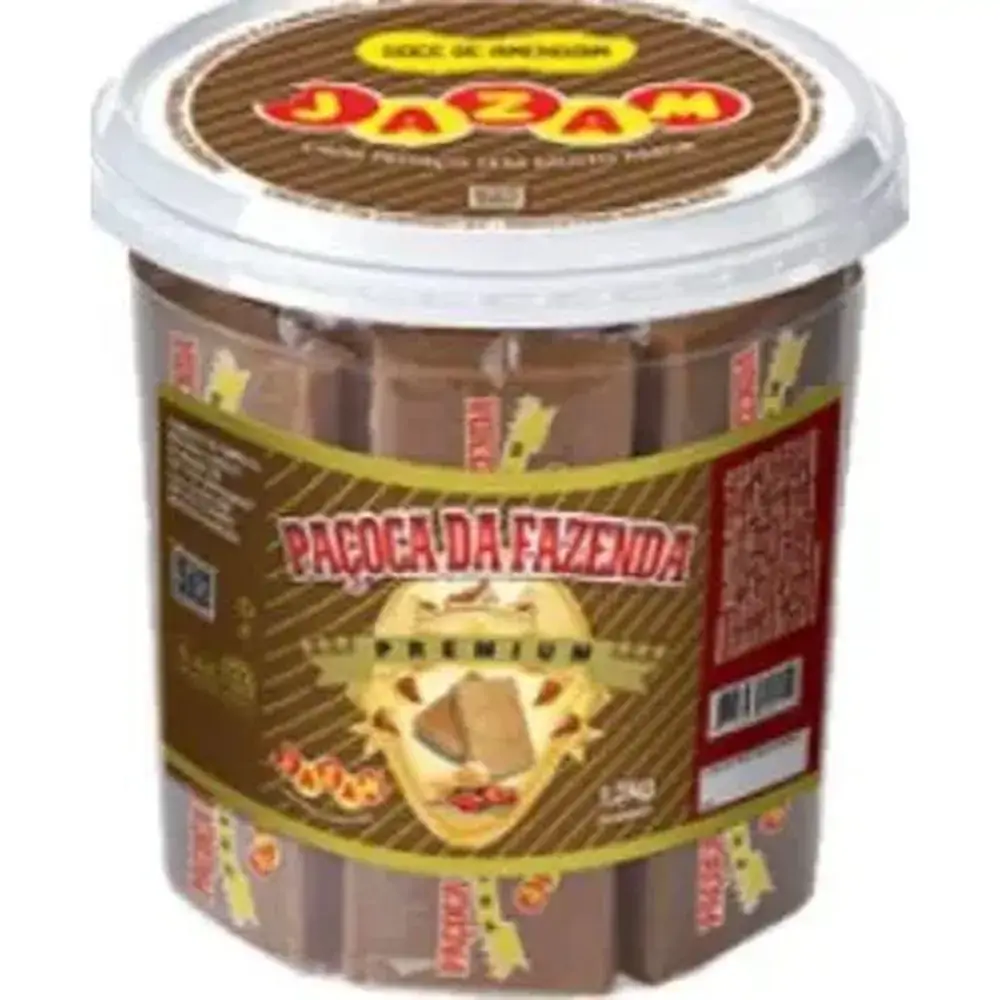 Doce Jazam Pote 50unidade Pacoca Da Fazenda Embrulada