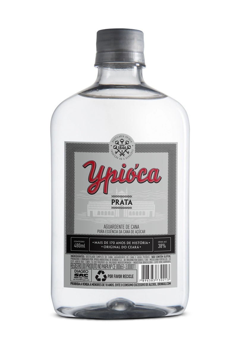 Aguardente De Cana Prata Ypióca Garrafa 480ml