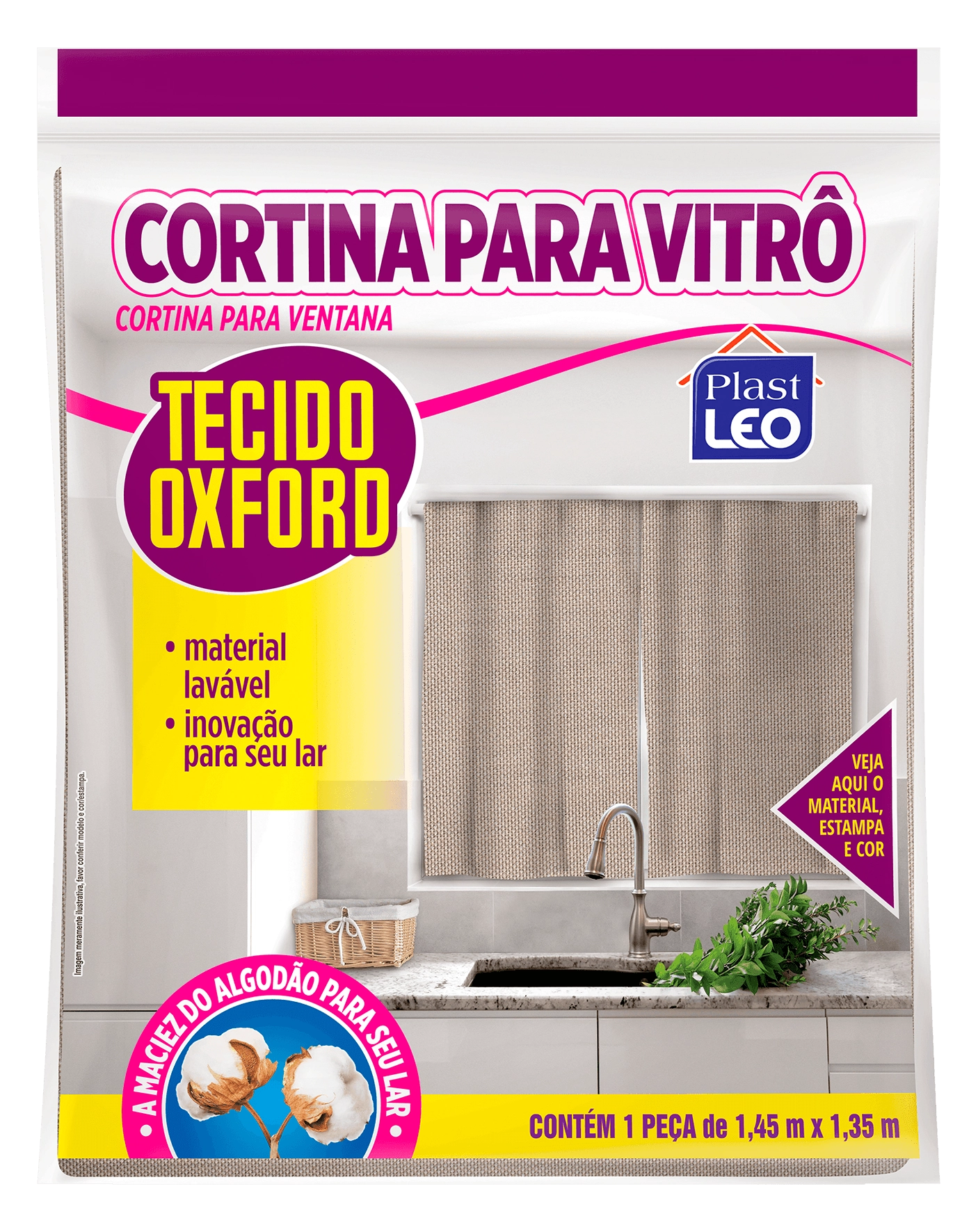 Cortina Vitro Estampa Floral 227 F Plast Leo