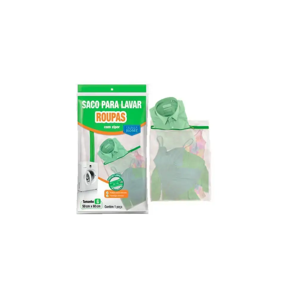 Saco P/lavar Roupa Plast Leo C/ziper 50x60cm G