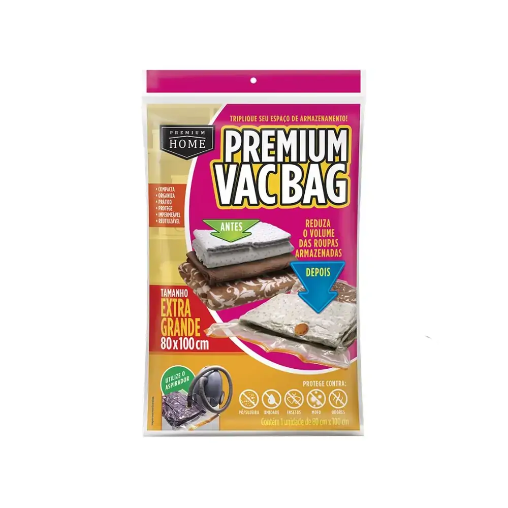 Saco Vacbag Plast Leo Premium 80x100cm Xg