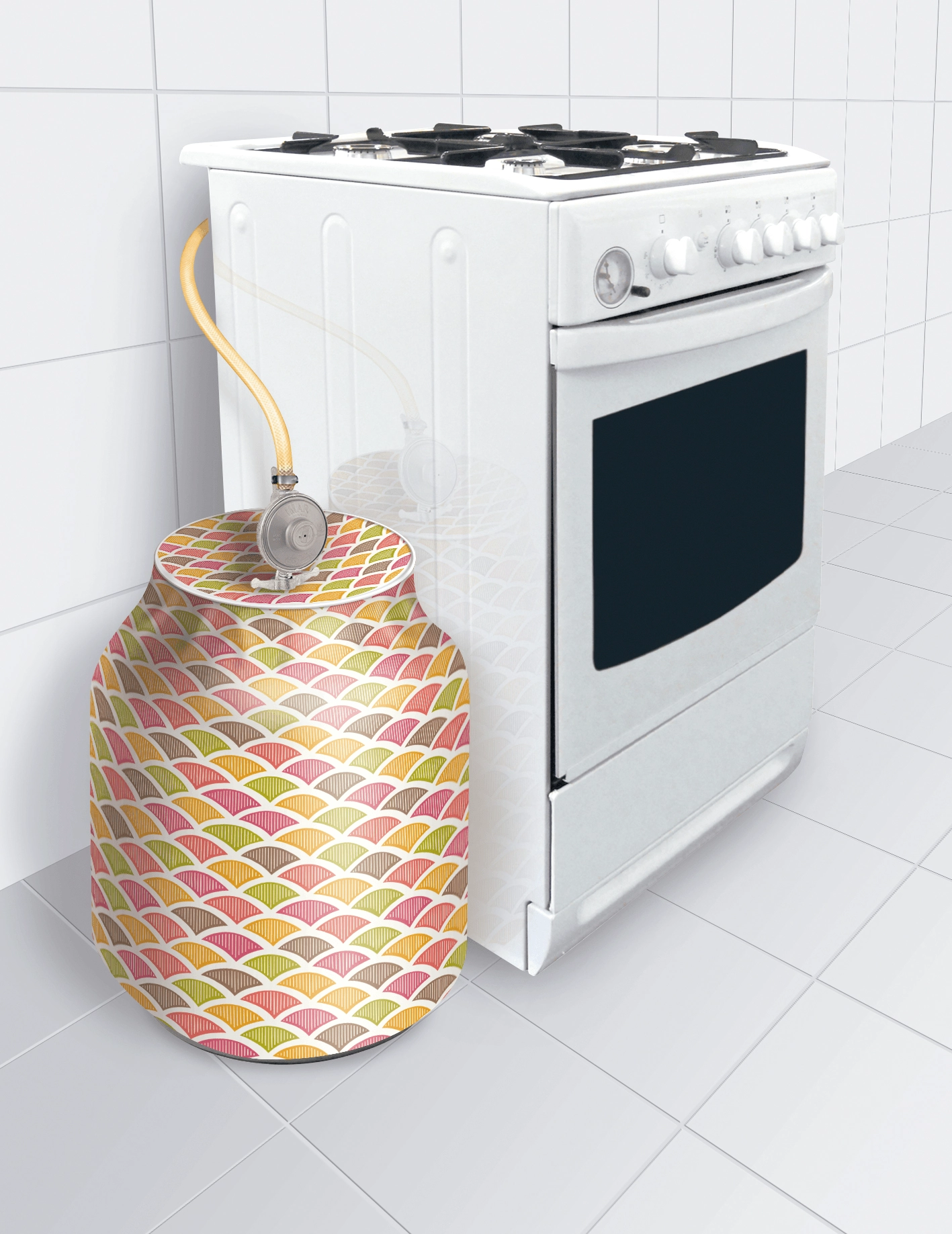 Capa Botijão de Gás 29x44cm Poliéster Estampas Sortida - 677
