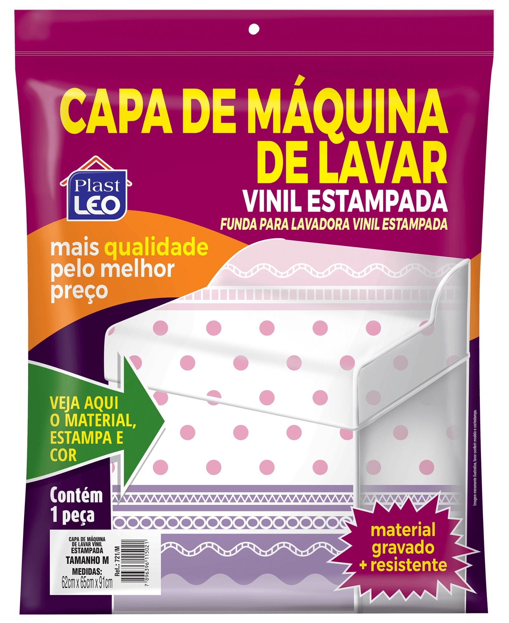 Capa Maquina Vinil Estampada Tam Gg 721 Gg Plast Leo