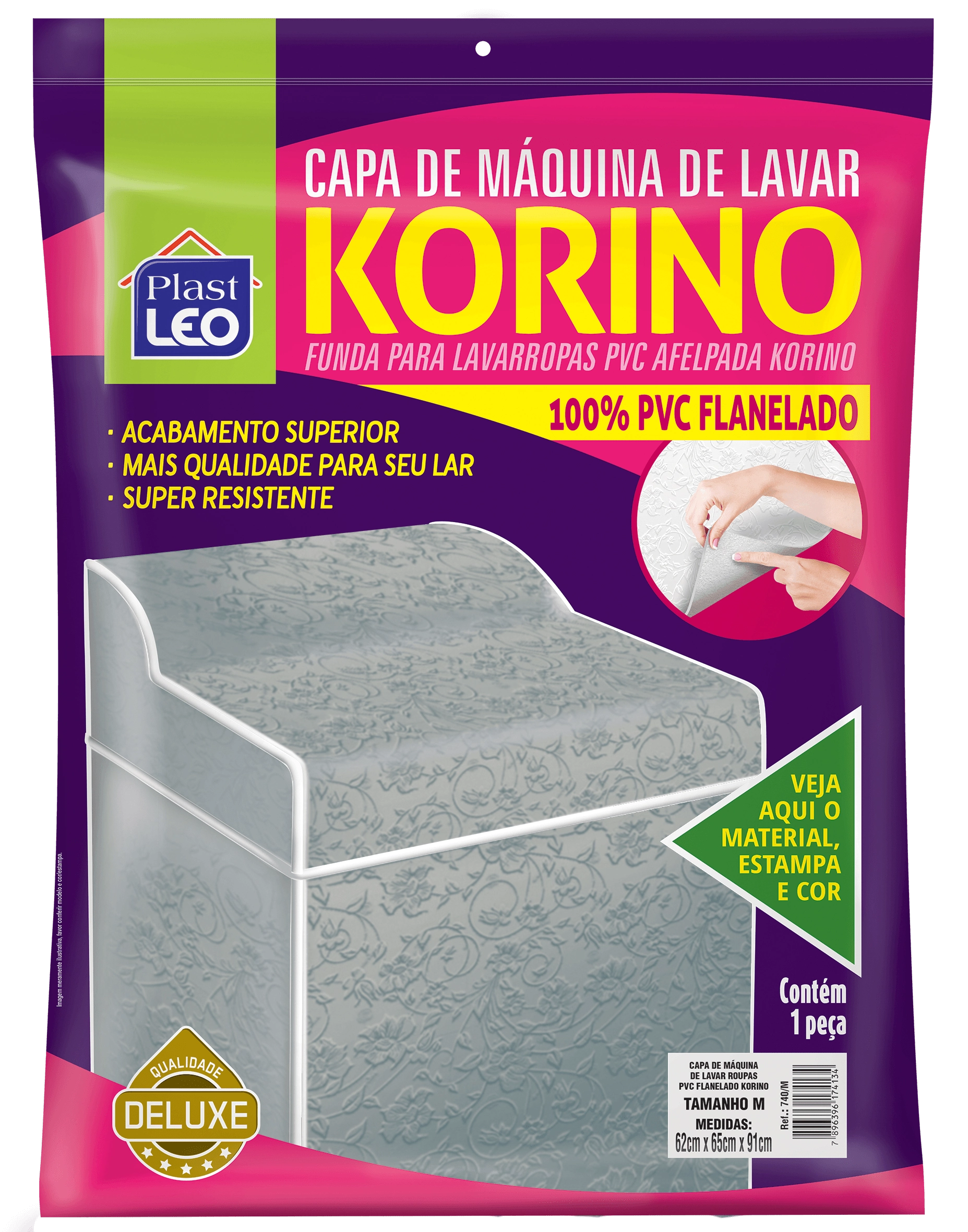 Capa Maquina Pvc Forrado Korino Estampado Gg 741 Gg Plast Leo