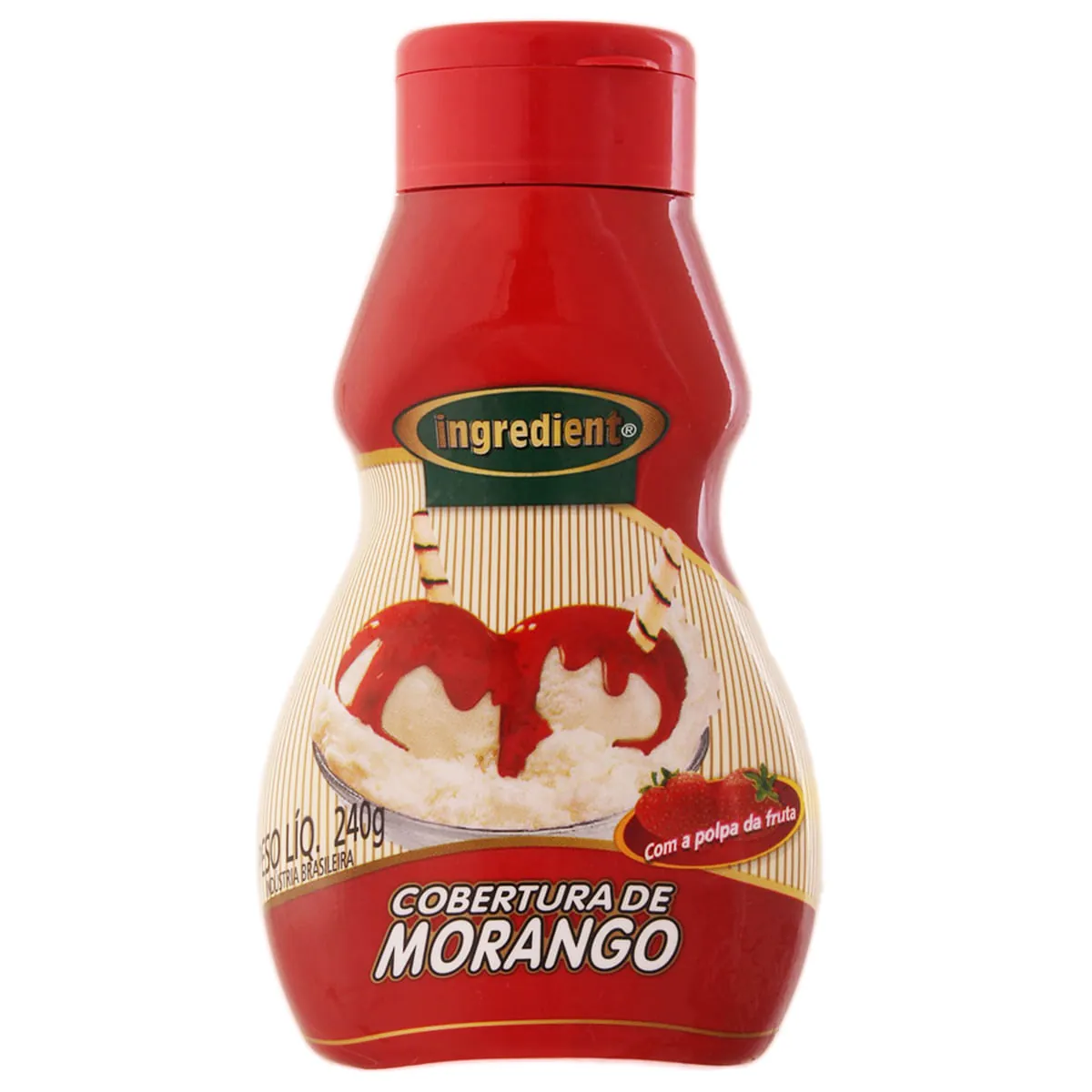 Cobertura Para Sorvete Morango Ingredient Squeeze 240g