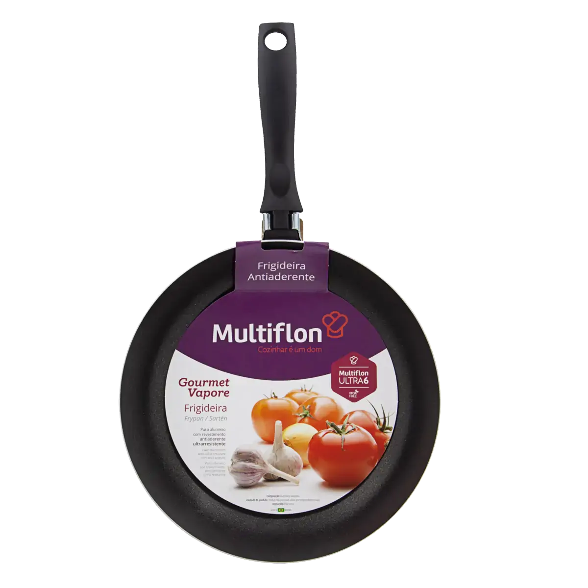 Frigideira Preta Antiaderente Multiflon Gourmet Vapore