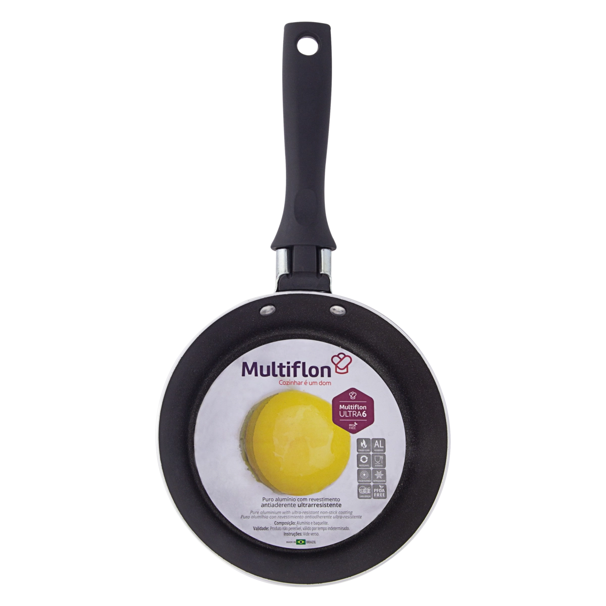 Frigideira Preta Antiaderente Multiflon Gourmet