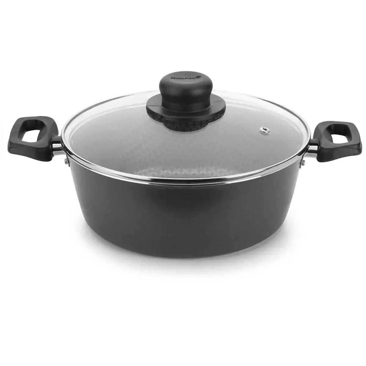 Caçarola Antiaderente Panela Alumínio 24cm Grafite Essencial Multiflon 3,6 litros