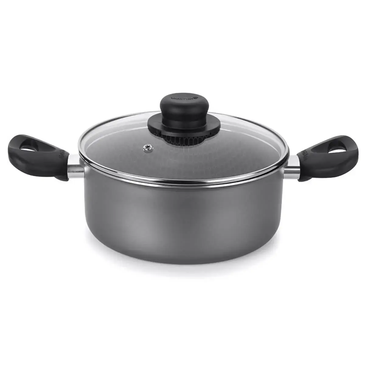 Caçarola Antiaderente Panela Alumínio Bella 24cm Cinza Multiflon 4,7 litros
