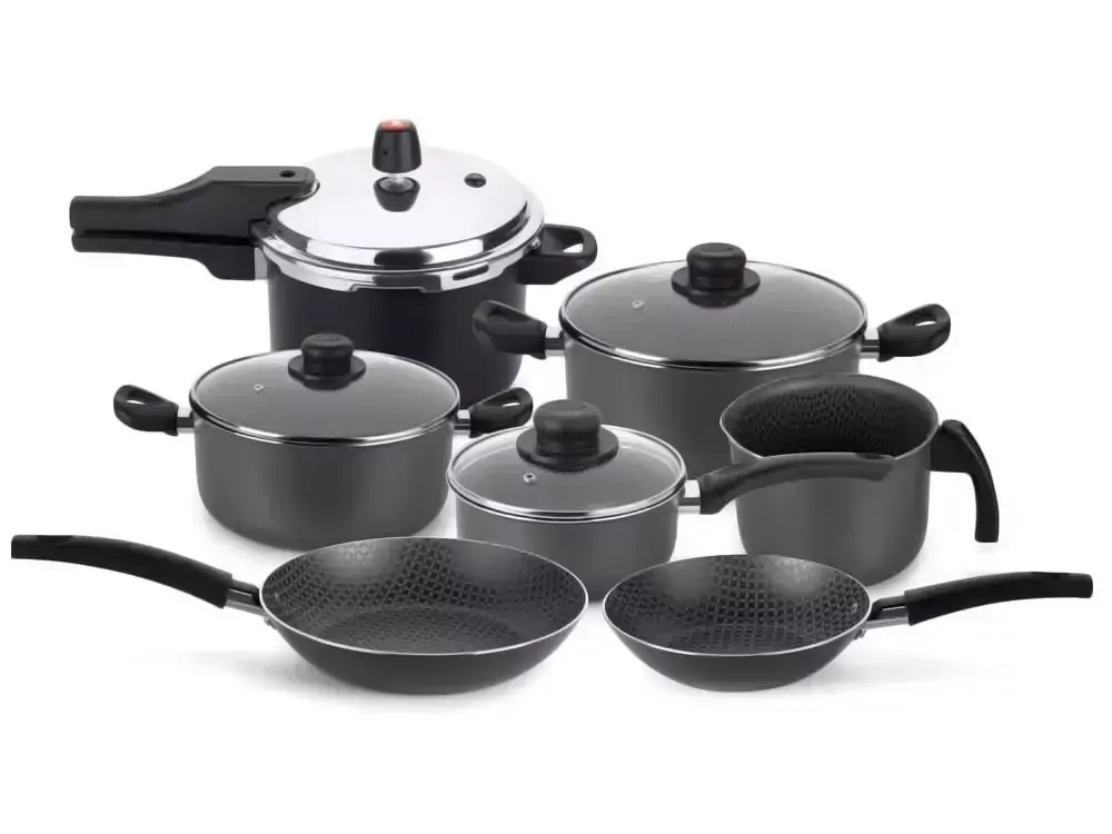Conjunto 7 Panelas Antiaderentes Caçarola Frigideira Pressão