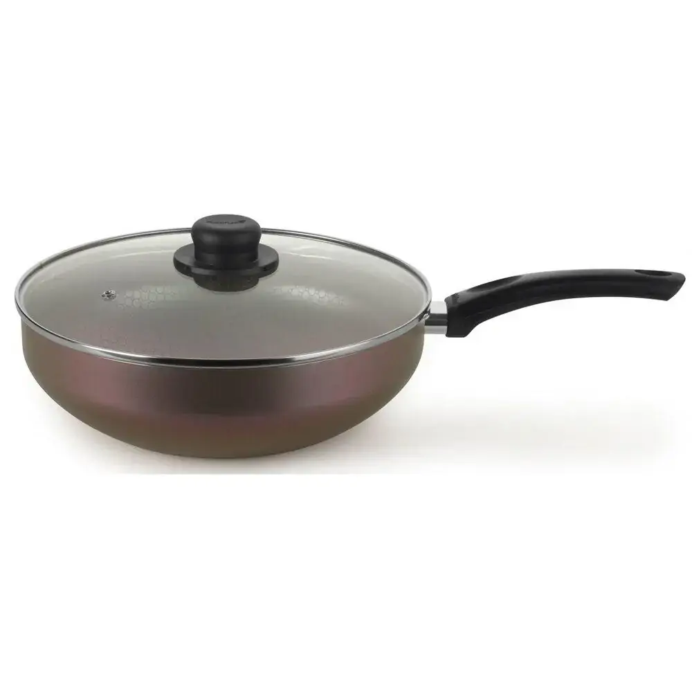 Frigideira Wok Antiaderente com Tampa Multiflon Aura 28 cm