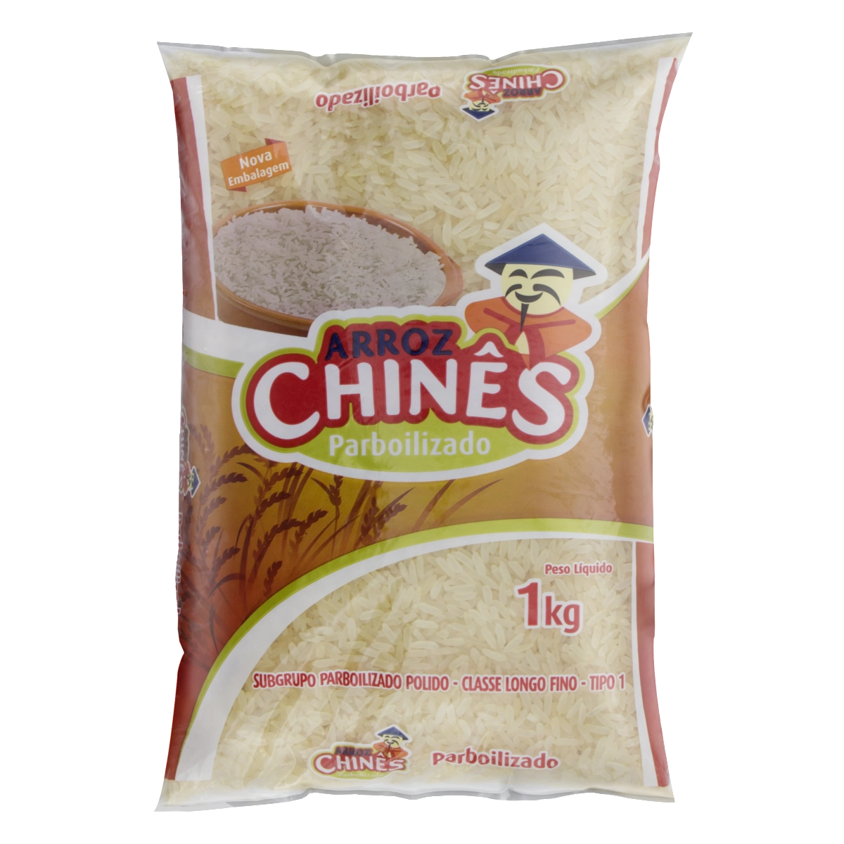 Arroz Parboilizado Tipo 1 Chinês Pacote 1kg