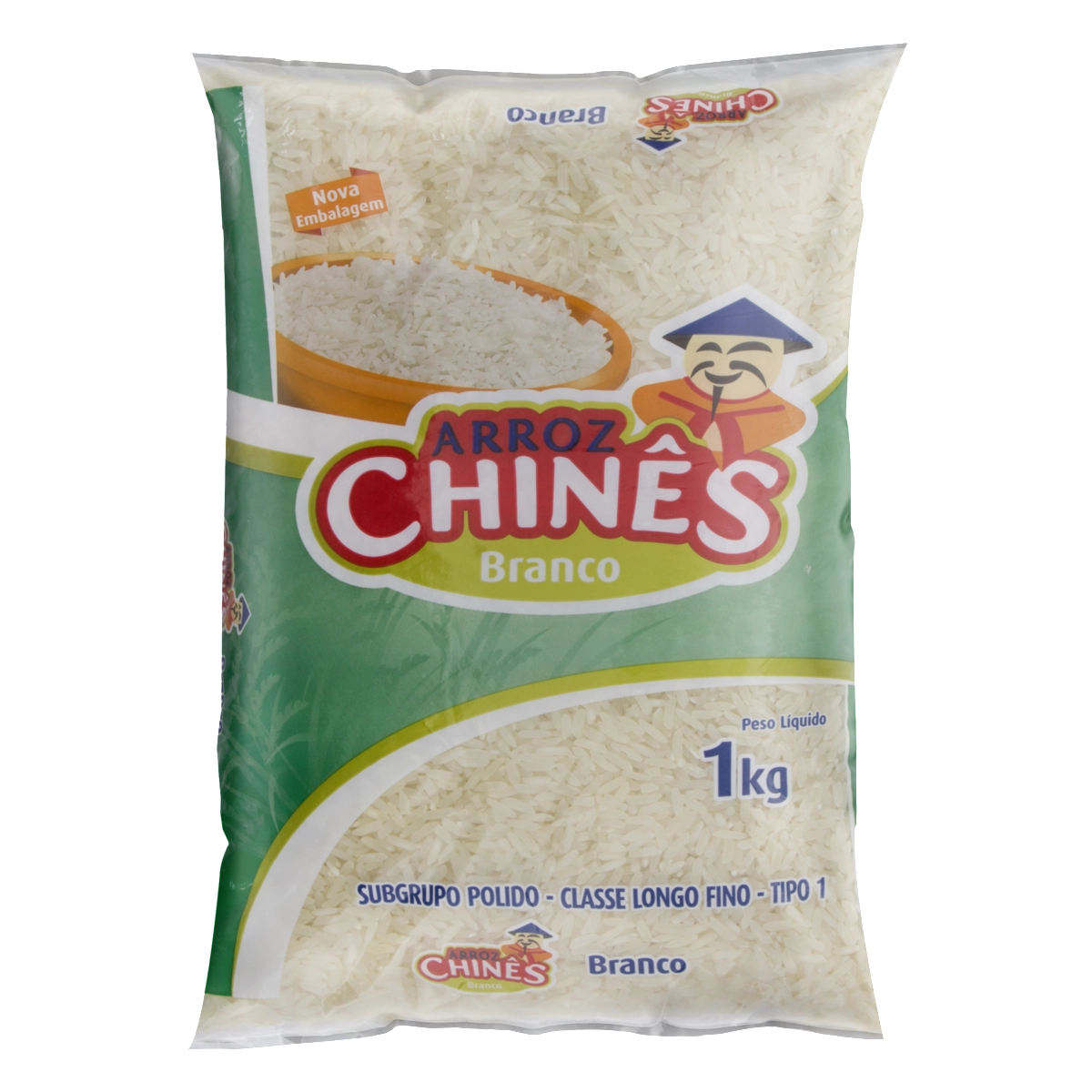 Arroz Branco Tipo 1 Chinês Pacote 1kg