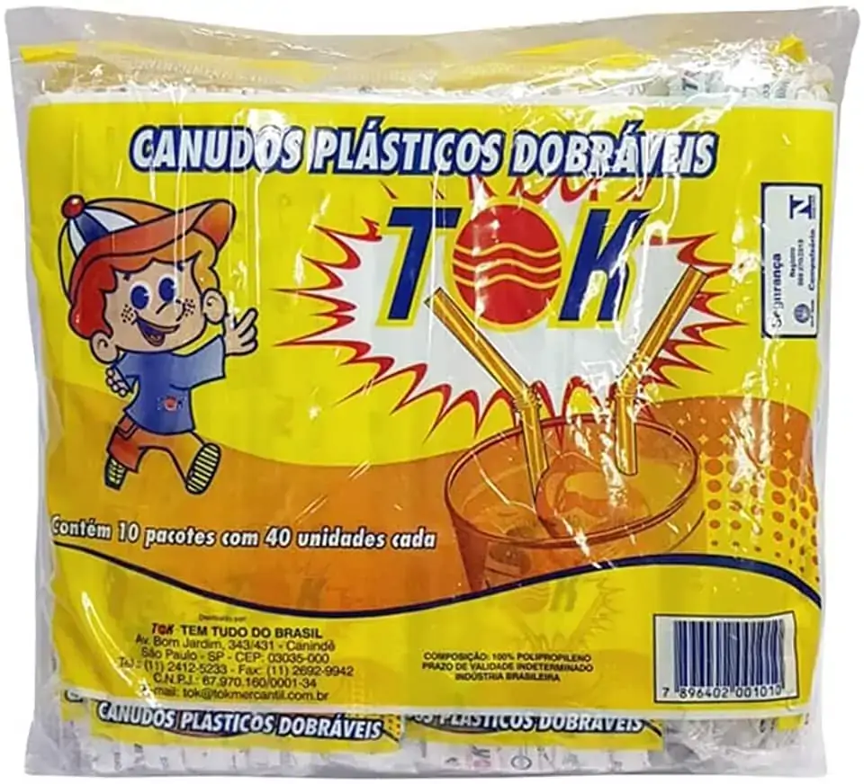 Canudo Tok Plastico Dobraveis C/40