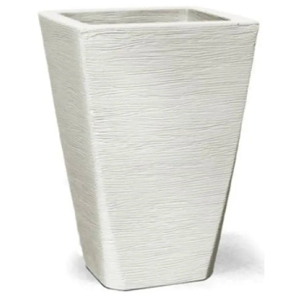 Vaso Grafiato Trapezio 35cm Branco