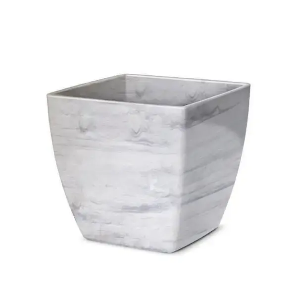 Cachepo Nutriplan Elegance Quadrado Branco Carraca 02