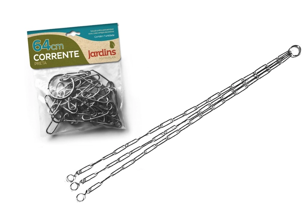 Corrente Metal Encartelada Preto 64cm 6200403 2 Nutiplan