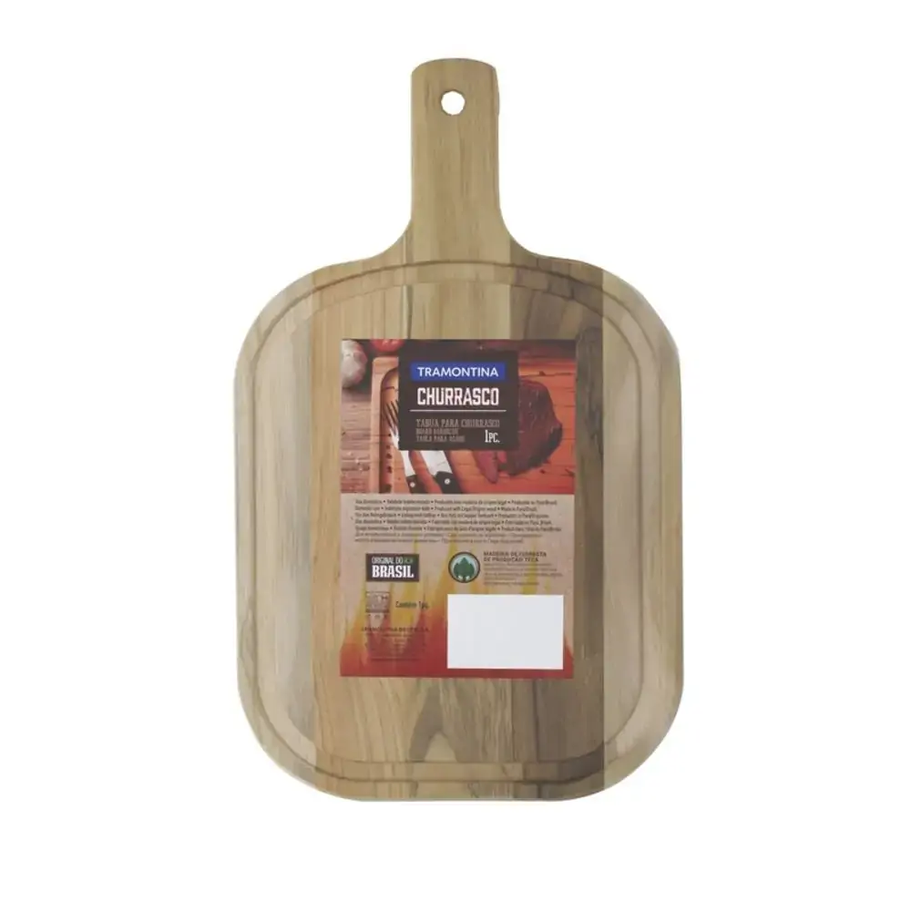 Tabua P/churrasco Tramontina C/cabo 40x23cm Retang.