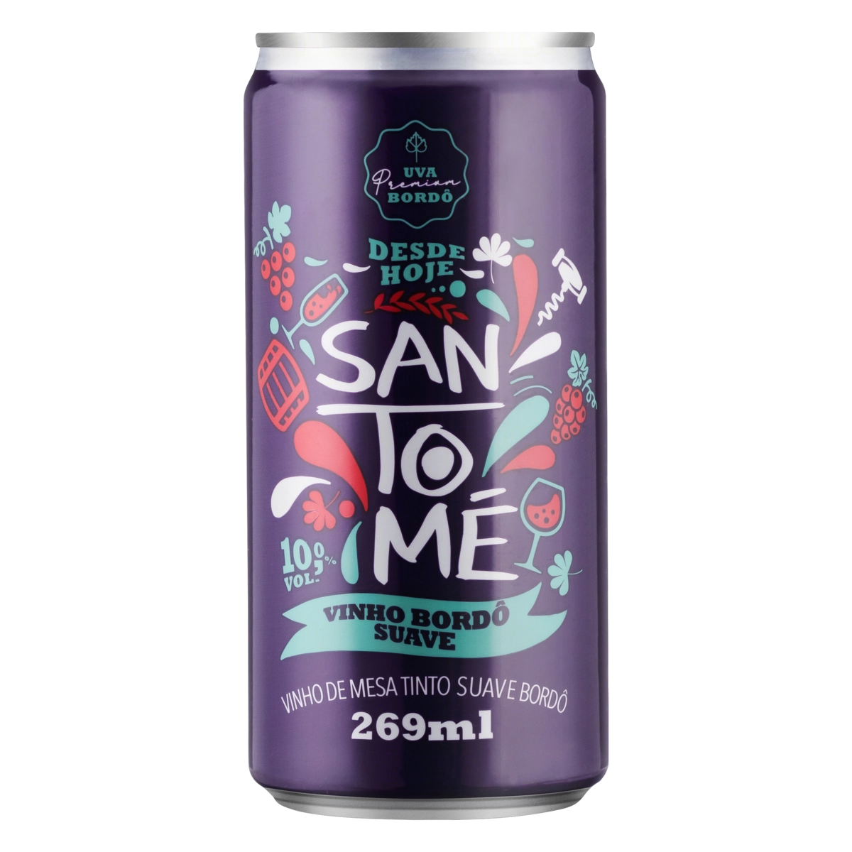Vinho Brasileiro Tinto Suave San Tomé Bordô Lata 269ml