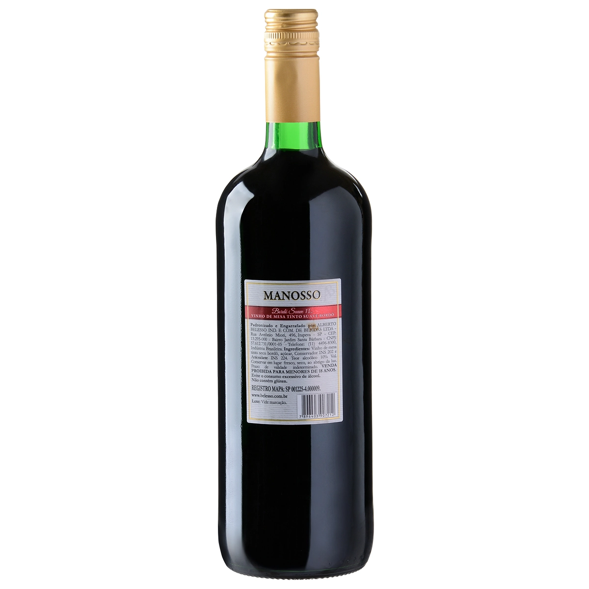 Vinho Manosso 1 Litro Bordo Suave Cx 12.0