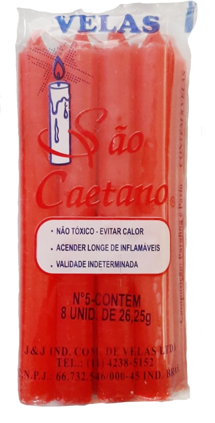 Vela Sao Caetano Colorida Maco Vermelha