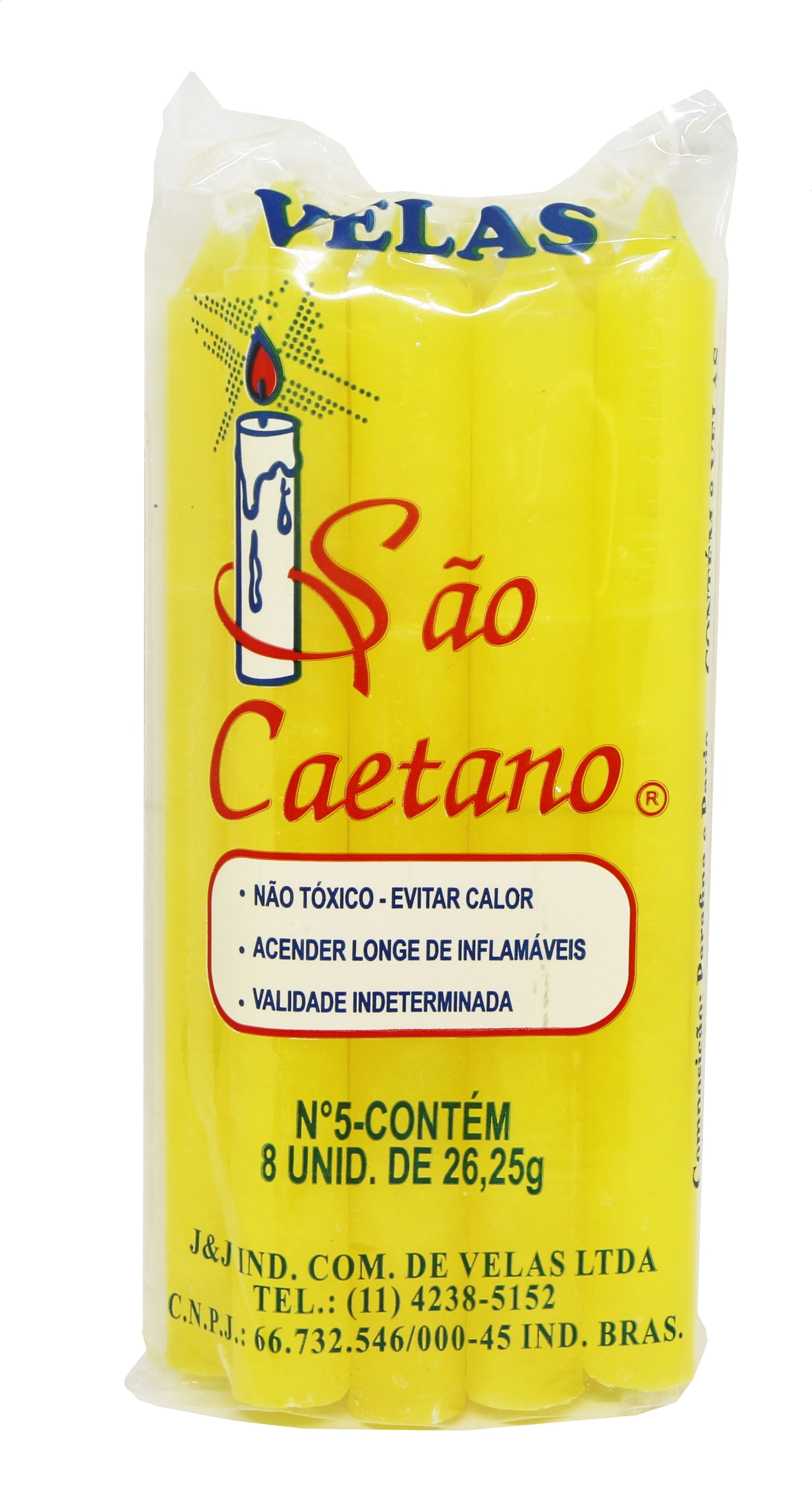 Vela Sao Caetano Colorida Maco Amarela