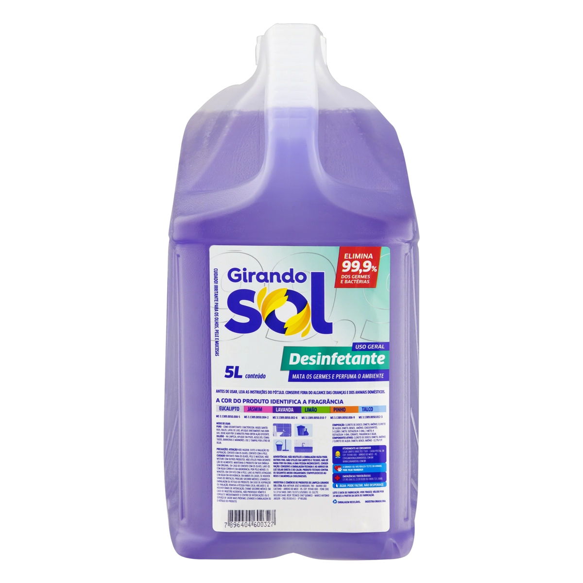Desinfetante Uso Geral Lavanda Girando Sol Galão 5l