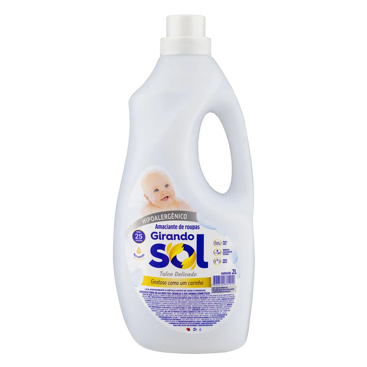 Amaciante de Roupa Diluído Talco Delicado Girando Sol Frasco 2 L