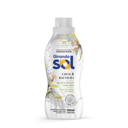 Amaciante De Roupa Concentrado Coco Baunilha Girando Sol Frasco 500ml