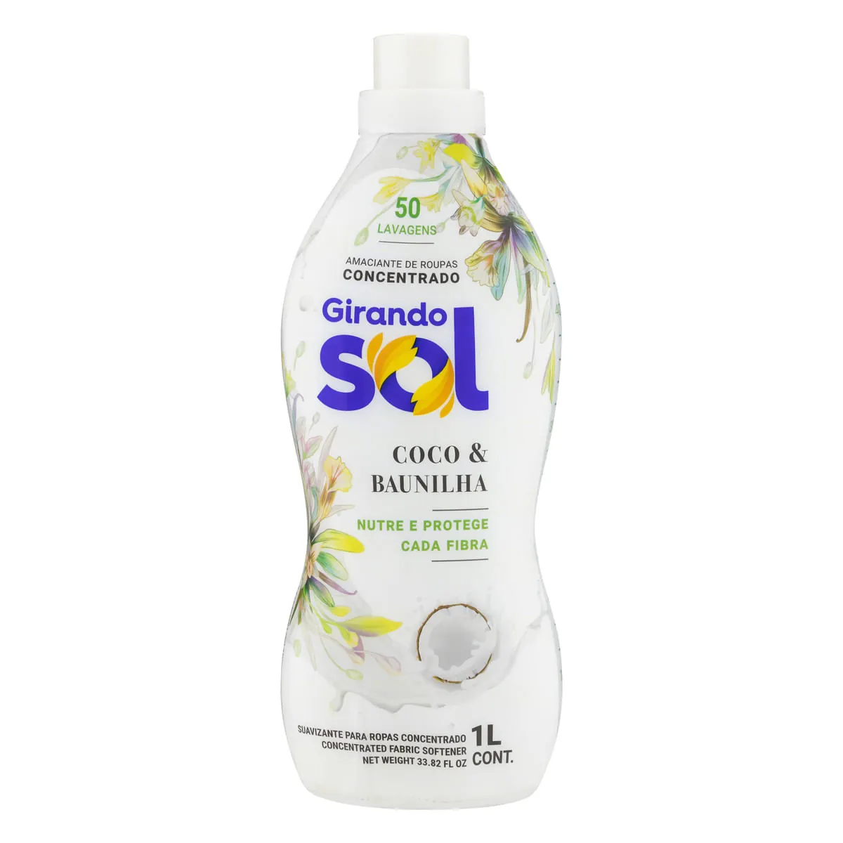 Amaciante de Roupa Concentrado Coco & Baunilha Girando Sol Frasco 1 L
