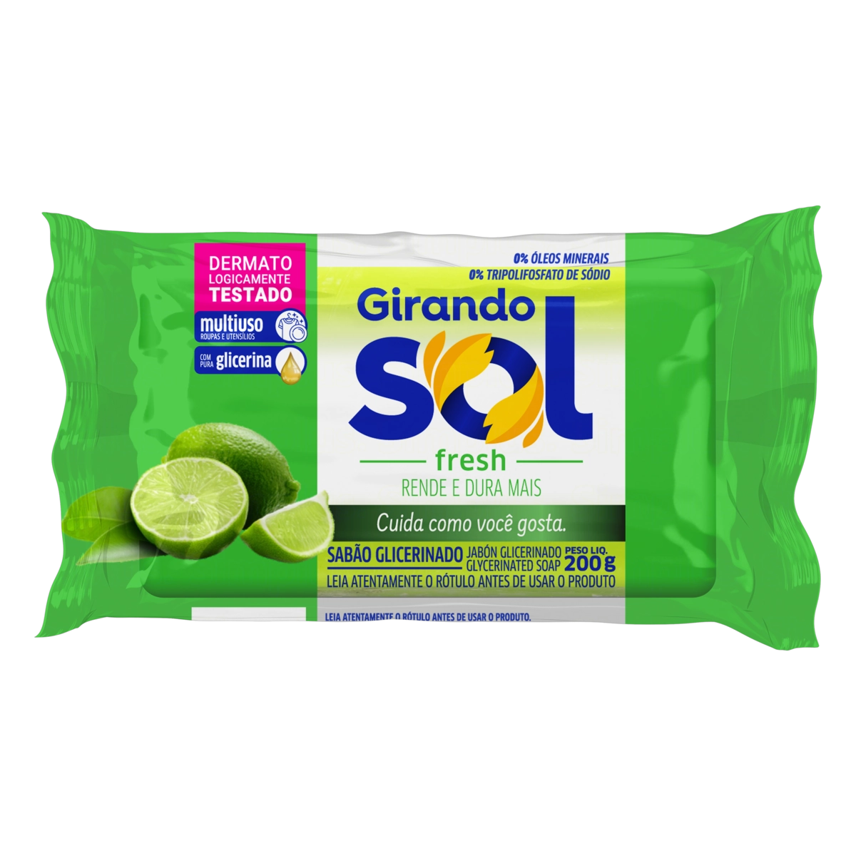 Sabão Barra Glicerinado Multiuso Fresh Girando Sol Flow Pack 200g