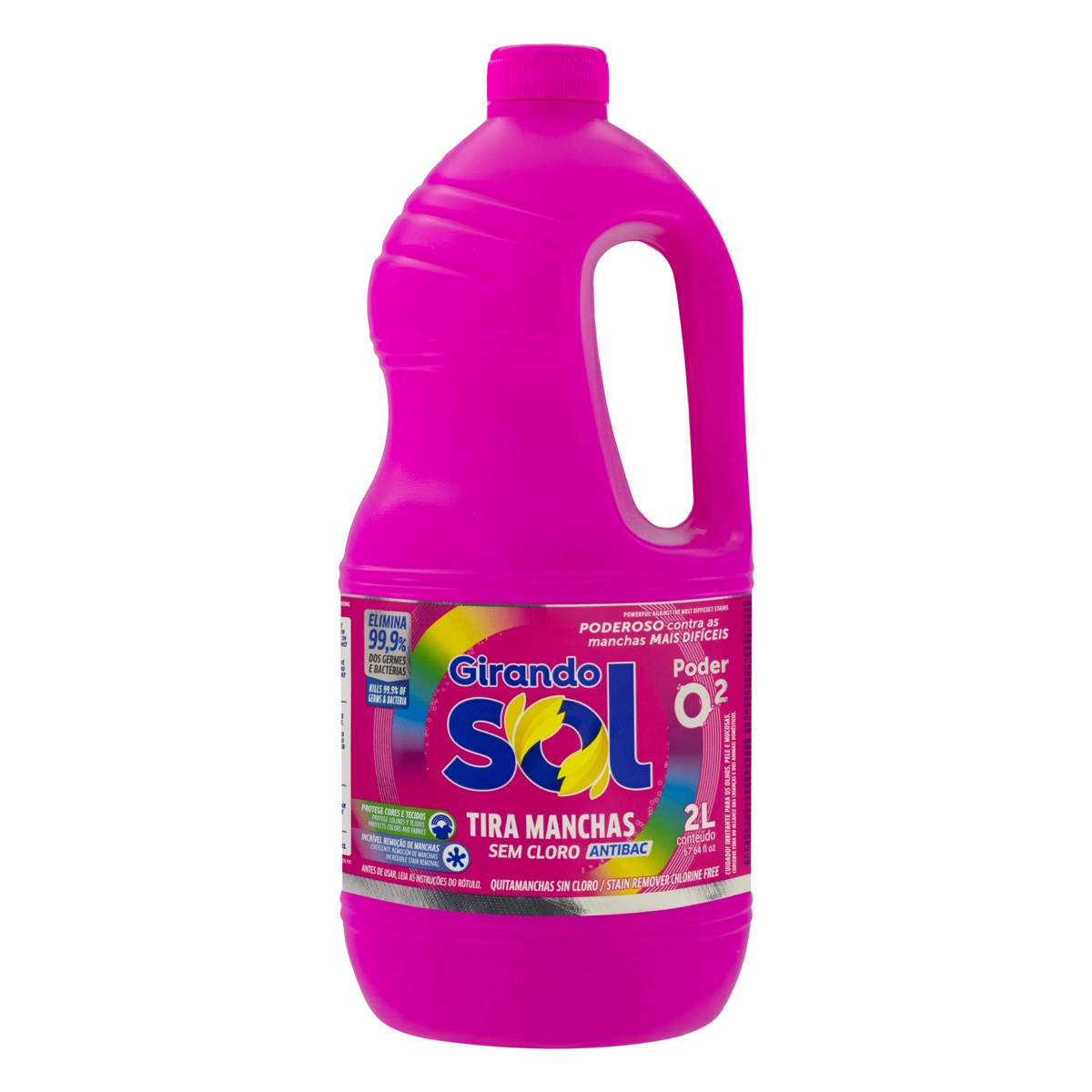 Tira Manchas Roupas Brancas E Coloridas Girando Sol Frasco 2l
