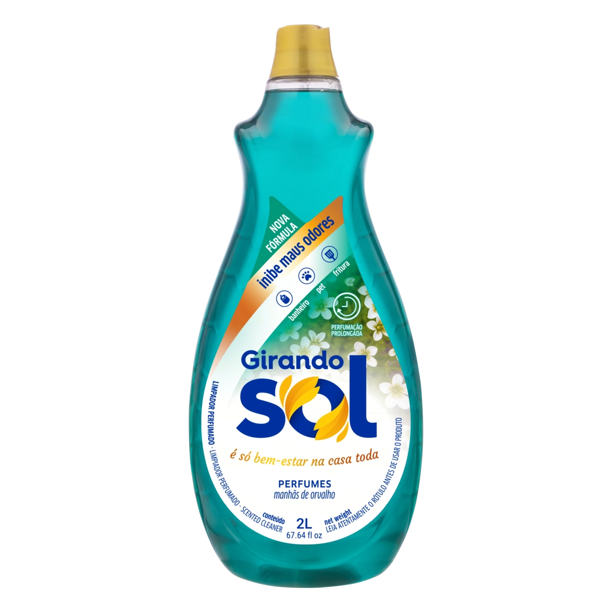 Limpador Perfumado Manhãs De Orvalho Girando Sol Frasco 2l