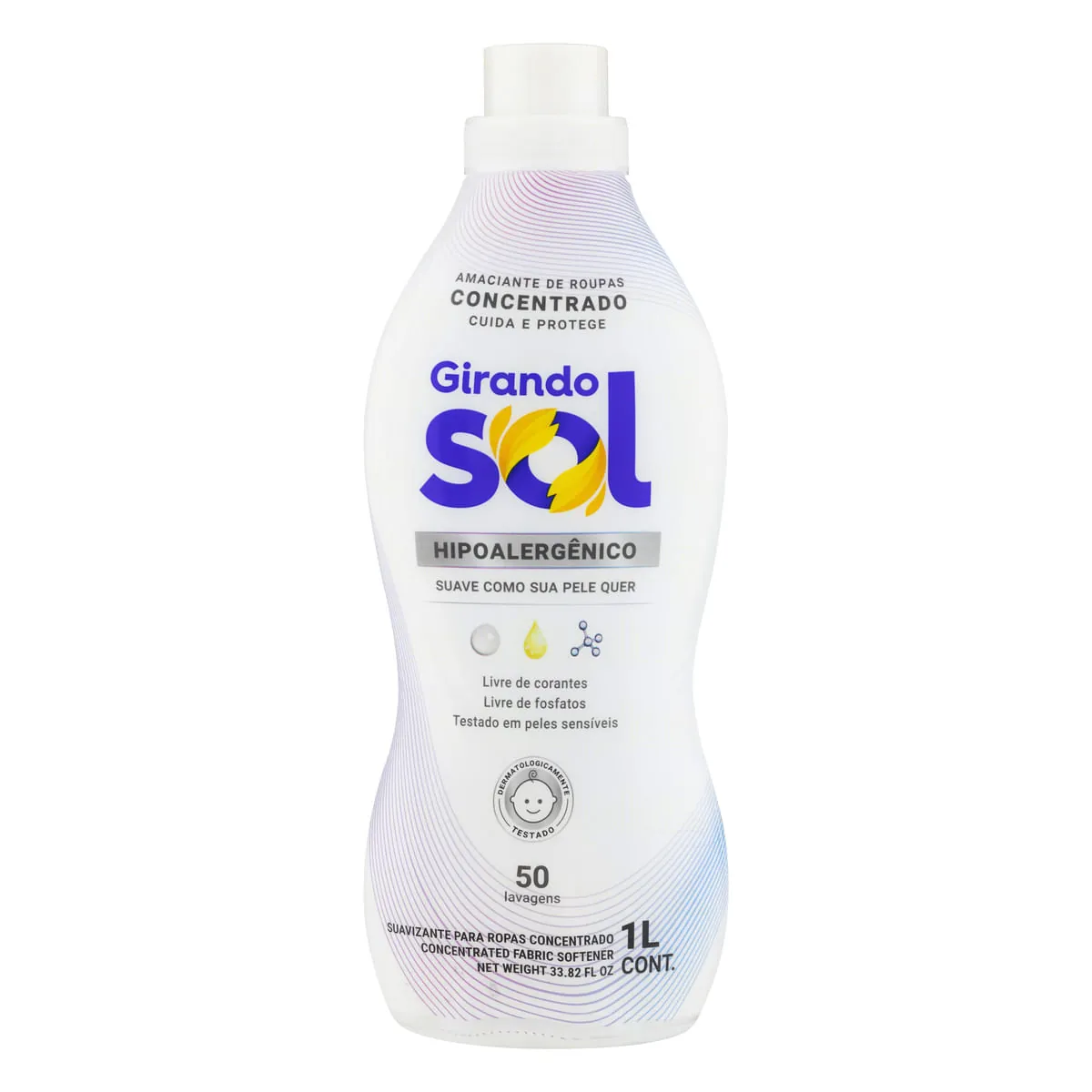 Amaciante de Roupa Concentrado Hipoalergênico Frasco Girando Sol 1 L