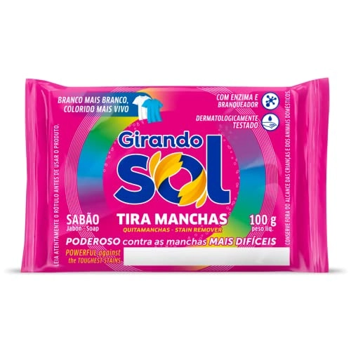 Sabão Barra Tira Manchas Girando Sol Flow Pack 100g