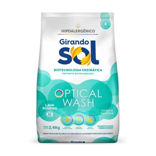 Lava Roupas Pó Girando Sol Optical Wash Pacote 2,4kg
