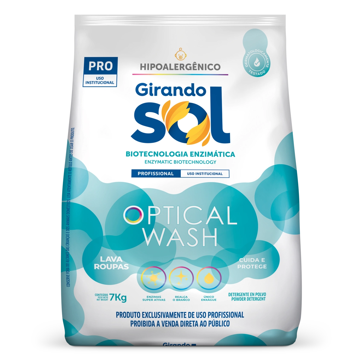 Lava Roupas Pó Girando Sol Optical Wash Pro Pacote 7kg