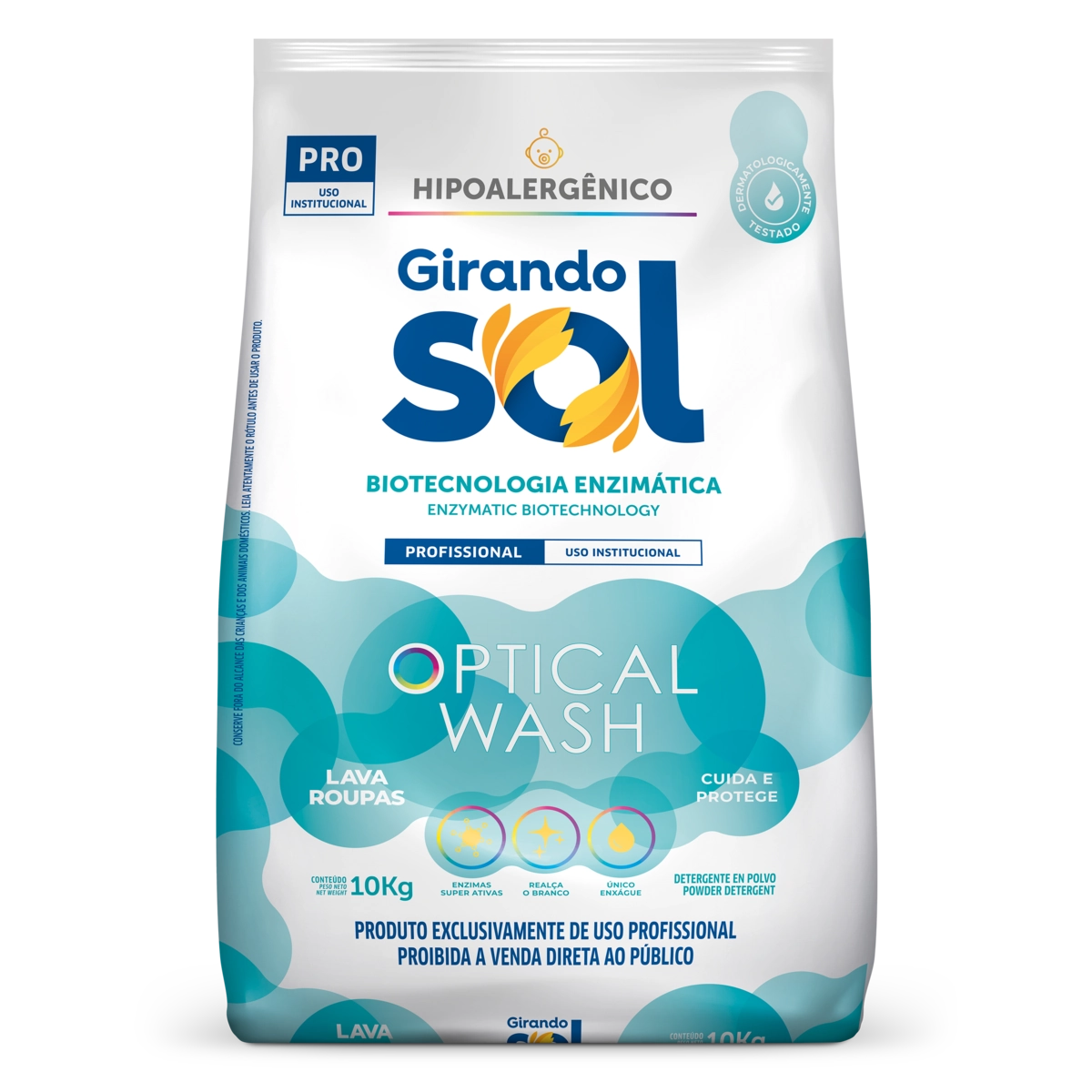 Lava Roupas Pó Girando Sol Optical Wash Pro Pacote 10kg