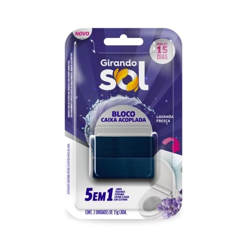 Detergente Sanitário Bloco Para Caixa Acoplada Lavanda Fresca Girando Sol 70g 2 Unidades