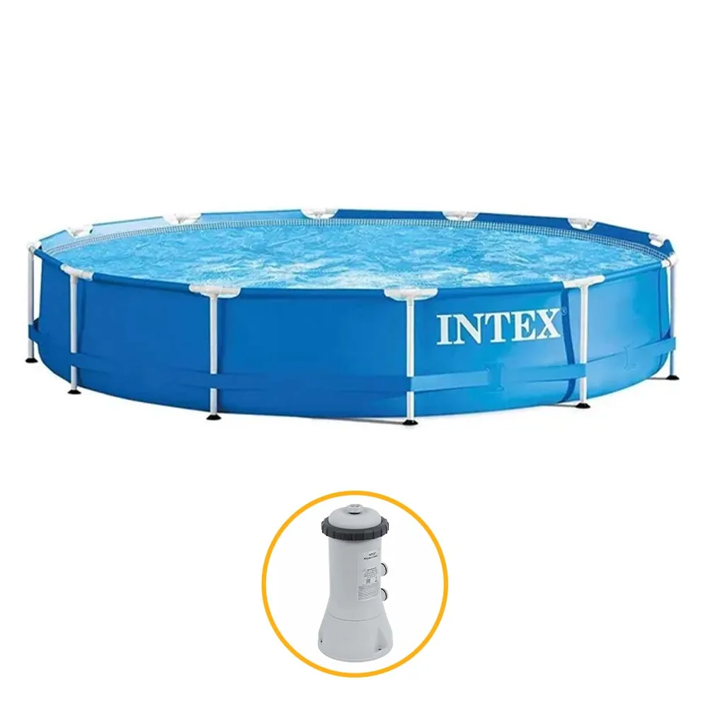 Piscina Armação De Metal Galvanizado 6.503 Litros Intex Filtro 110v