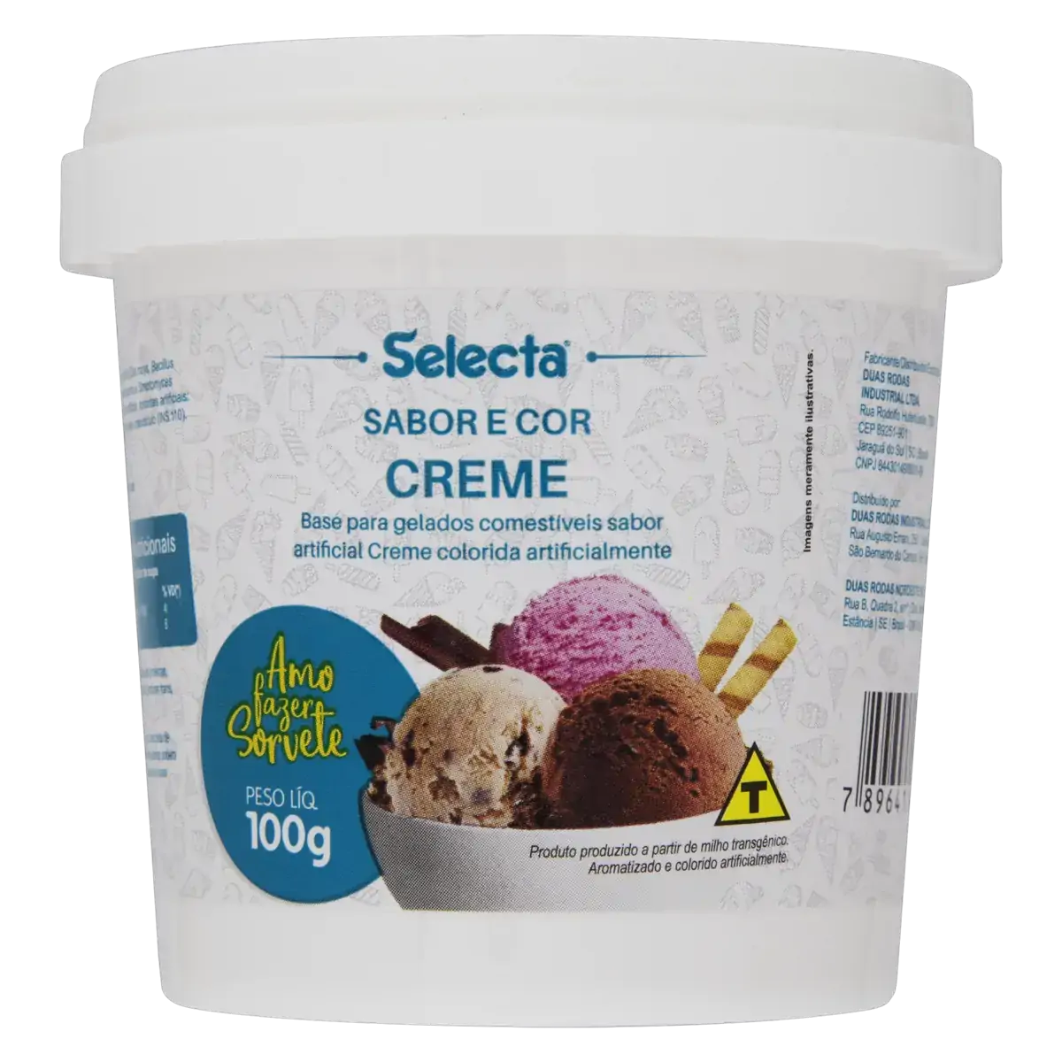Base Para Gelados Comestíveis Creme Selecta Pote 100g