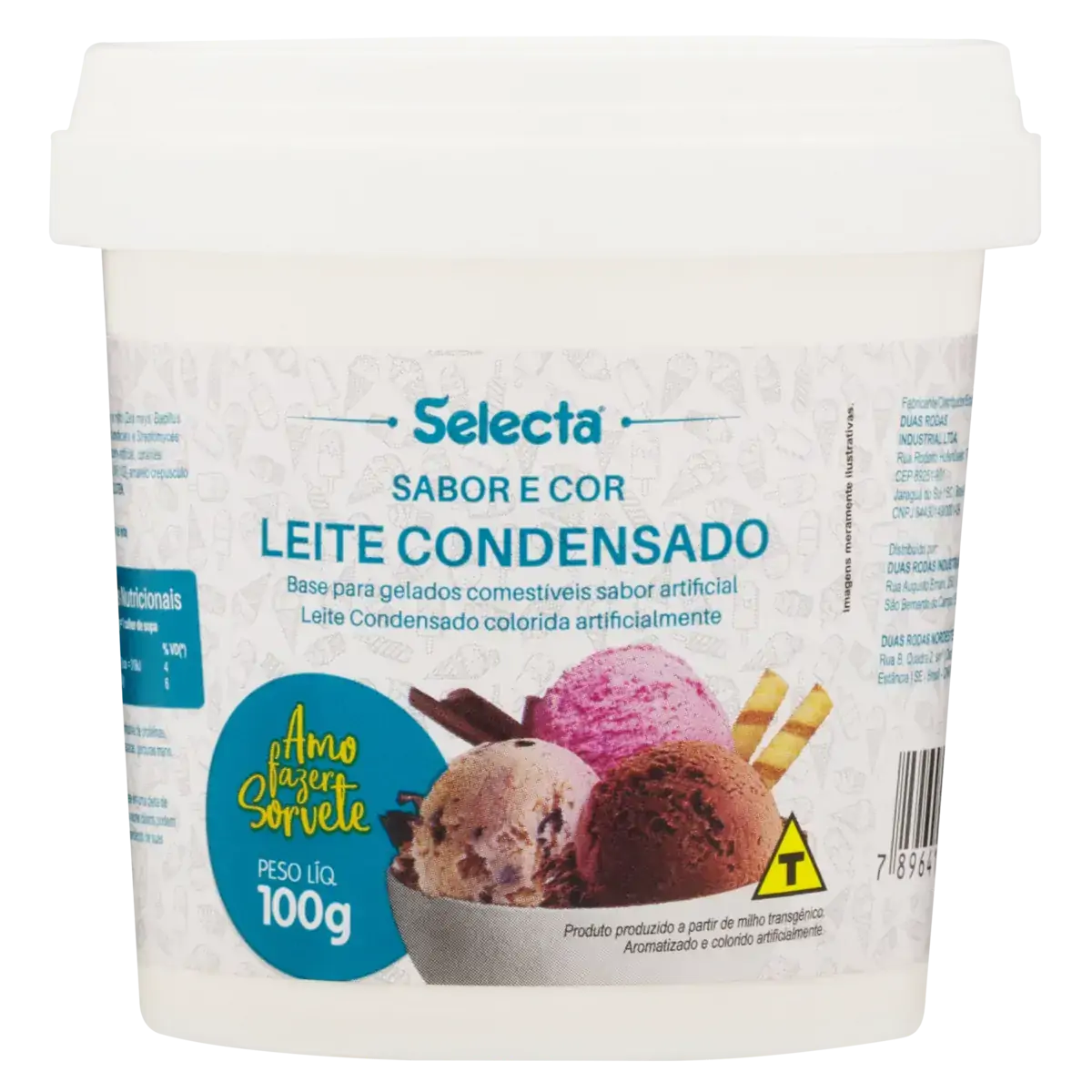 Base Para Gelados Comestíveis Leite Condensado Selecta Pote 100g